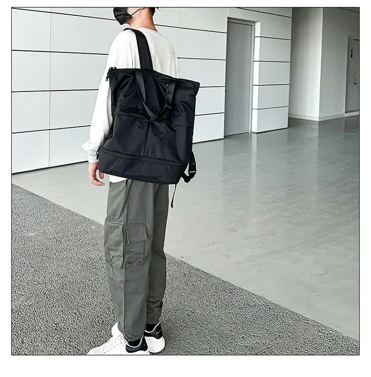 Mochila Unissex de Grande Capacidade Masculina e Feminina Mochilas de Nylon Impermeáveis Esportivas Modernas Mochilas Escolares Portáteis de Lazer Viagem