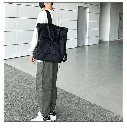 Mochila Unissex de Grande Capacidade Masculina e Feminina Mochilas de Nylon Impermeáveis Esportivas Modernas Mochilas Escolares Portáteis de Lazer Viagem