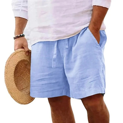 Summer New Men's Breathable Whiter Shorts Hawaii Beach Pants Male Solid Color Trousers Loose Versatile Streetwear 3XL For Men
