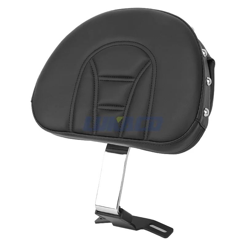 Motorcycle Adjustable Driver Rider Backrest Plug In Sissy Bar Seat Cushion Moto Pad For Harley Fatboy Heritage Softail 2007-2017