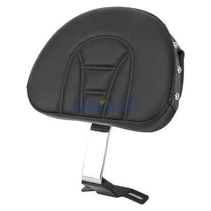 Motorcycle Adjustable Driver Rider Backrest Plug In Sissy Bar Seat Cushion Moto Pad For Harley Fatboy Heritage Softail 2007-2017