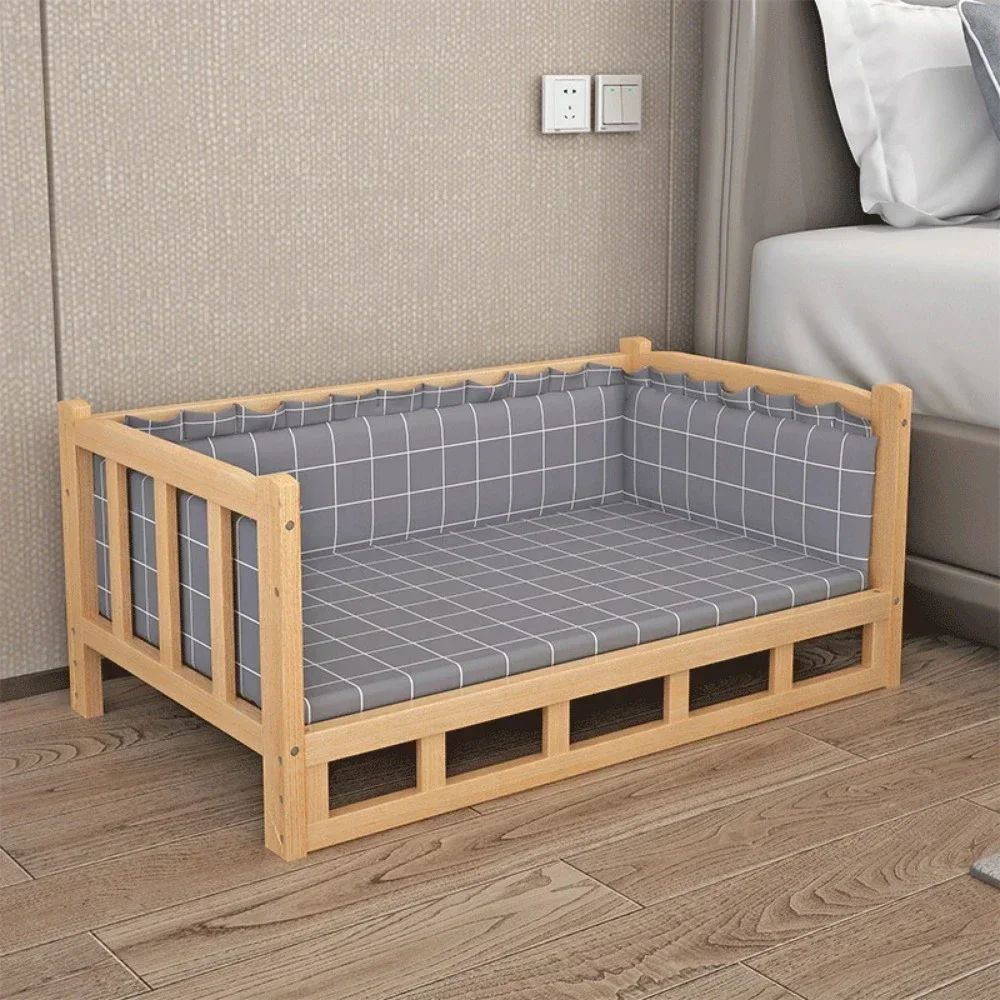 Cama de cachorro de madeira com design simples que pode ser usada como mesa de cabeceira, casinha de cachorro para todas as estações, proteção ambiental, cama de animal de estimação prática