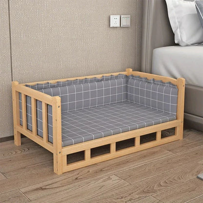 Cama de cachorro de madeira com design simples que pode ser usada como mesa de cabeceira, casinha de cachorro para todas as estações, proteção ambiental, cama de animal de estimação prática
