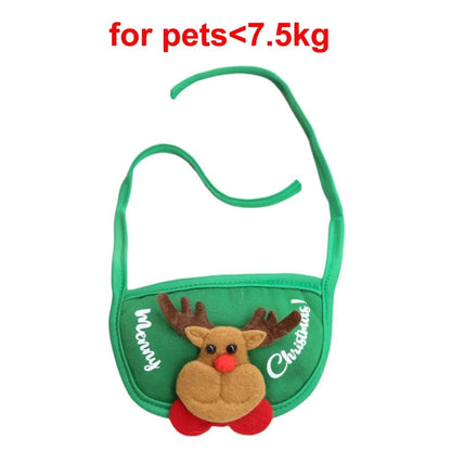 1Pcs Chapéu de Natal Engraçado para Cães, Babadores de Papai Noel para Animais de Estimação, Fantasia de Cosplay para Festa de Ano Novo, Boné de Filhote, Cachecol para Gatos Fofos, Acessórios de Roupa, Presente