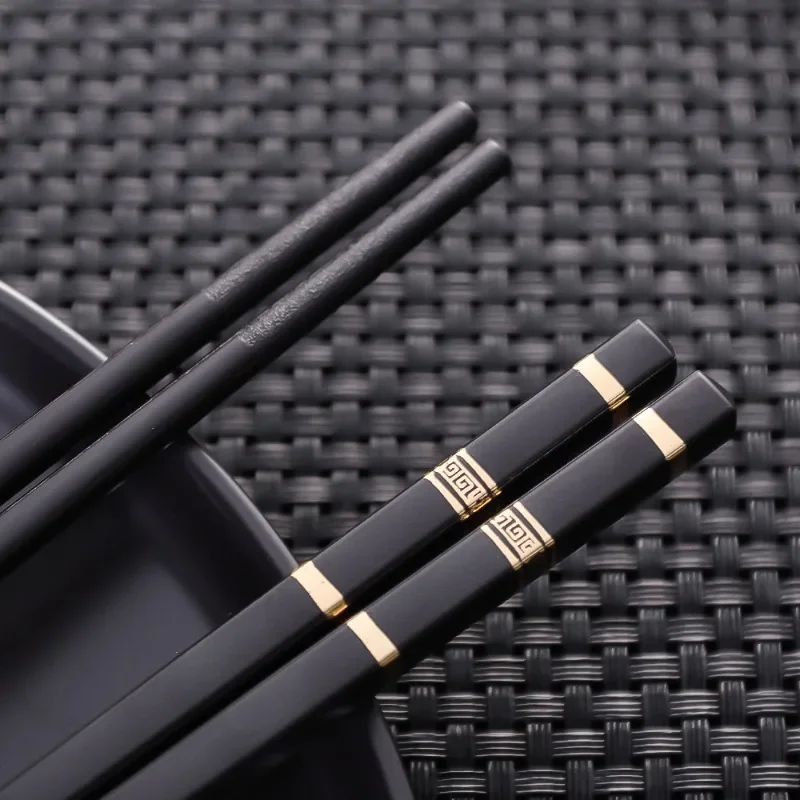 Metal Alloy Chinese Chopstick Reusable Non-slip Sushi Food Chop Sticks Japanese Korean Chopsticks Kitchen Tableware Accessories