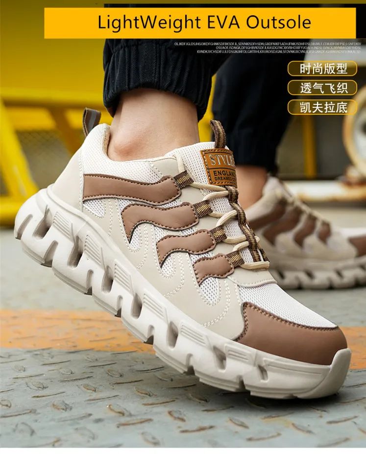 Light work shoes for men with iron professional man safety shoes non-slip work boots men steel nose safety sneakers man 46