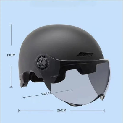 Capacete de Segurança para Bicicleta Certificado 3C Masculino e Feminino Adulto Infantil Desenho Animado Bicicleta Elétrica Moto Meio Capacete com Óculos