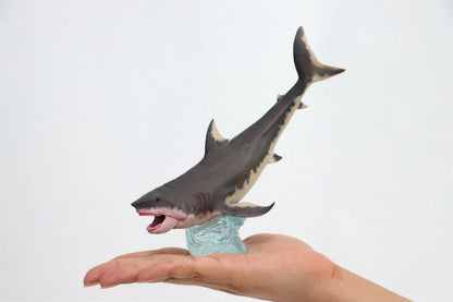 HAOLONGGOOD Megalodon Modelo Coleção de Tubarão Marinho Decoração de Mesa Realista Animal Marinho Pré-histórico Presente de Aniversário para Adultos
