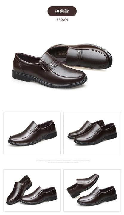 Genuine Leather Handmade Shoes Men Loafers Slip On Business Casual Shoes Classic Soft Leather Hombre Breathable Men Shoes Flat