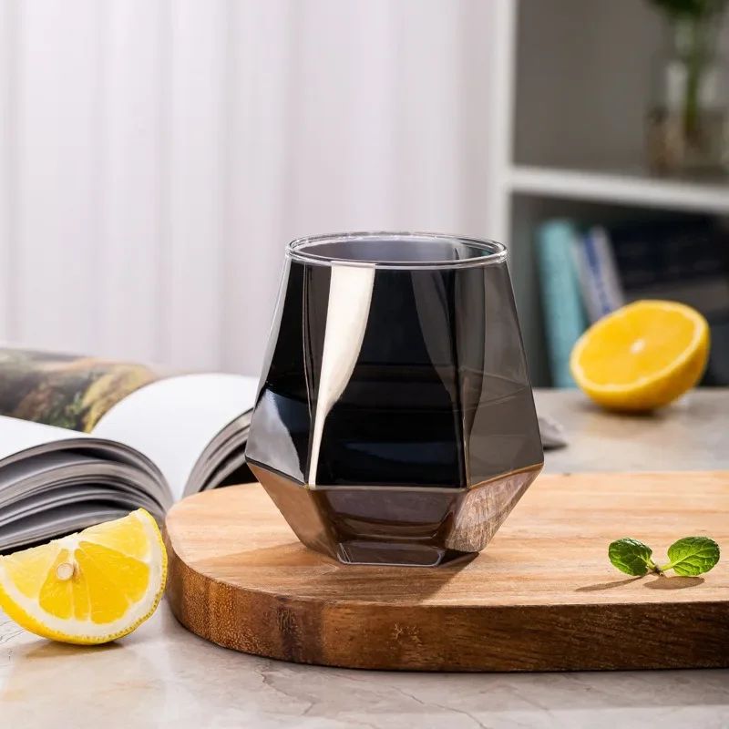 Taças de Vinho Borda Hexagonal 300ml Taça Transparente para Coquetéis Bar Festa Clube Banquete Utensílio para Beber Champanhe Limonada Água