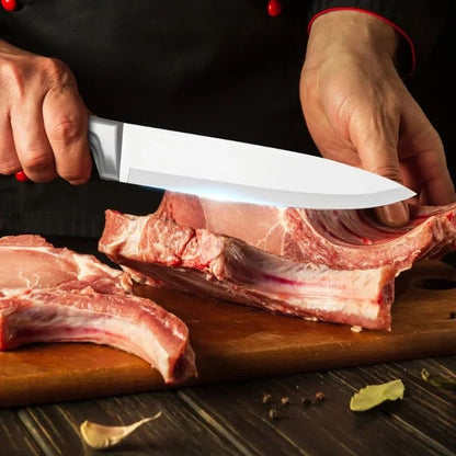 ZENG Conjunto de Facas de Cozinha 9 peças Aço Inoxidável Afiadas Facas de Chef Antiaderentes com Afiador para Cortar Fatiar Picar