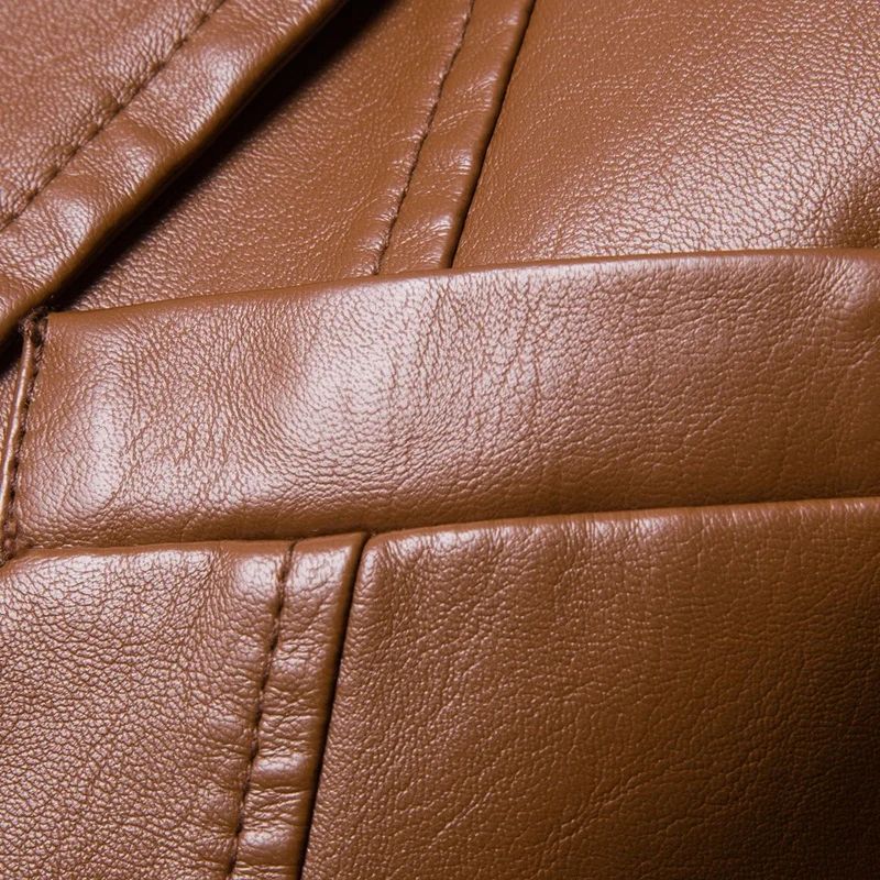 Spring Autumn New Men's Fashion Leather Jacket Casual Business Lapel Slim Fit Stylish Windproof Jacket Coat Streetwear