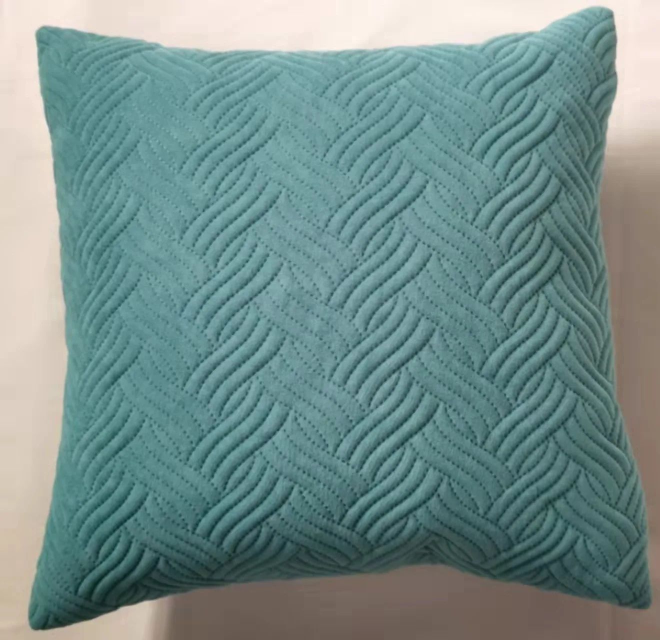 Quilted Velvet Pillowcase Throw Pillow Covers Home Cojines Decor Pillow Cases Simple Sofa Cushion Cover Decorative 45x45cm