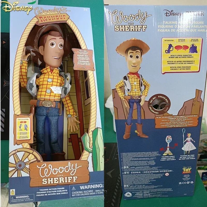 Disney Novo Original 40cm Falando Woody Buzz Figuras de Ação Modelo Toy Story 4 Anime Figuras Decoração Coleção Presente de Natal