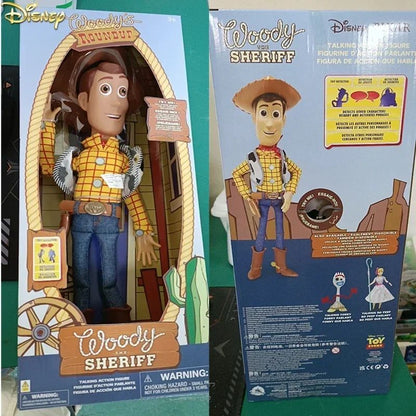 Disney Novo Original 40cm Falando Woody Buzz Figuras de Ação Modelo Toy Story 4 Anime Figuras Decoração Coleção Presente de Natal