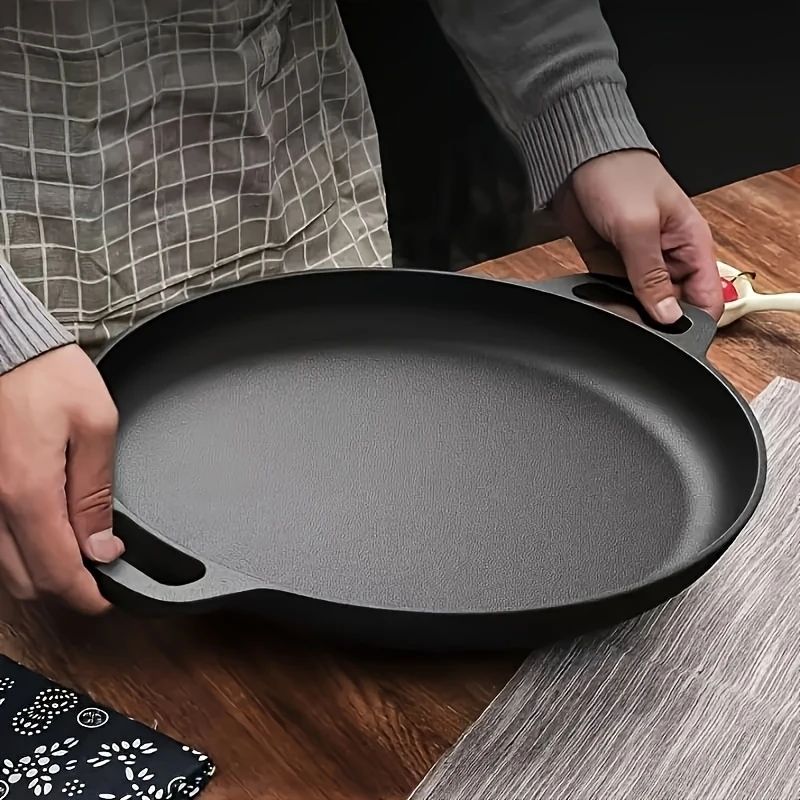Frigideira de Ferro Fundido Multiuso 2025, Frigideira Antiaderente para Fogão e Culinária ao Ar Livre, Grelha Redonda Leve para Cozinha Doméstica
