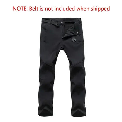 Warm Winter Men Soft Shell Pants Travel Waterproof Outdoor Camping&Hiking Pants Fleece Windproof Skiing Trousers