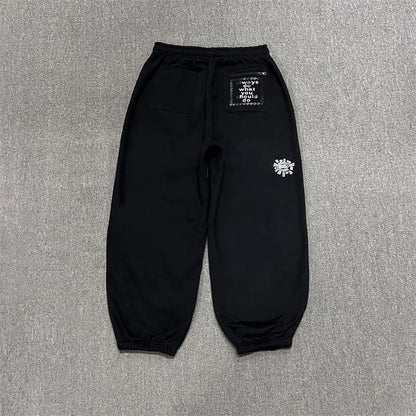 Vintage Graphic Print Streetwear Men Pants Fashion Hip Hop Joggers Men Clothing Casual Loose Buckle Feet Sweatpants Trousers