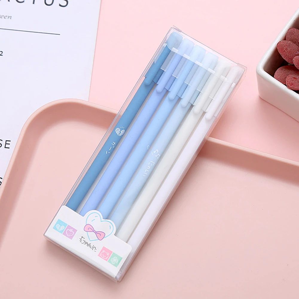 Caneta Gel Fofa Morandi 6 Peças/Conjunto Kawaii 0,5mm Esferográfica Preta Material de Escritório Escolar Caneta de Água para Estudante Caneta Neutra