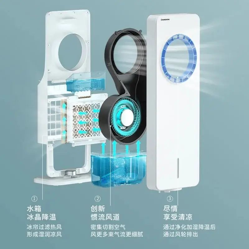 ventilador de resfriamento, ventilador de ar condicionado sem pás, refrigeração, gelo e água, ar condicionado de dormitório doméstico, ventilador, pequeno ar