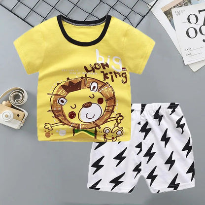 Conjuntos Infantis Mãe e Filhos Roupas Menino Menina Camiseta Shorts 2PÇS Verão Algodão Manga Curta Roupas de Bebê Infantil Terno