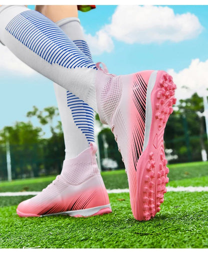 Men Fast Soccer Shoes Professional TF/FG Indoor Futsal Football Field Boot Unisex Society Cleats Long Spikes Sneaker Comfortable