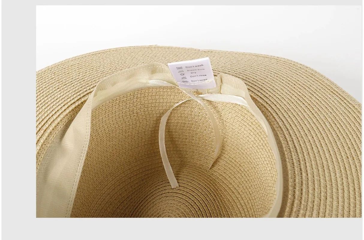 Chapéus de Sol Grandes Oversize para Homens Mulheres Praia Panamá Aba Larga Chapéu de Palha Senhora Chapéus de Sol de Verão Plus Size Chapéu Fedora 55-57cm 58-60cm