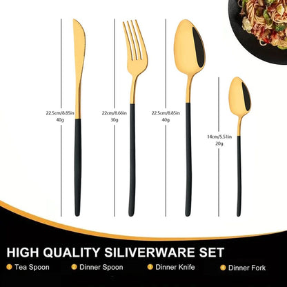 8 Garfos de Jantar Pretos Talheres Aço Inoxidável 18/10 Utensílios de Cozinha Ocidentais Conjunto de Garfos para Restaurante