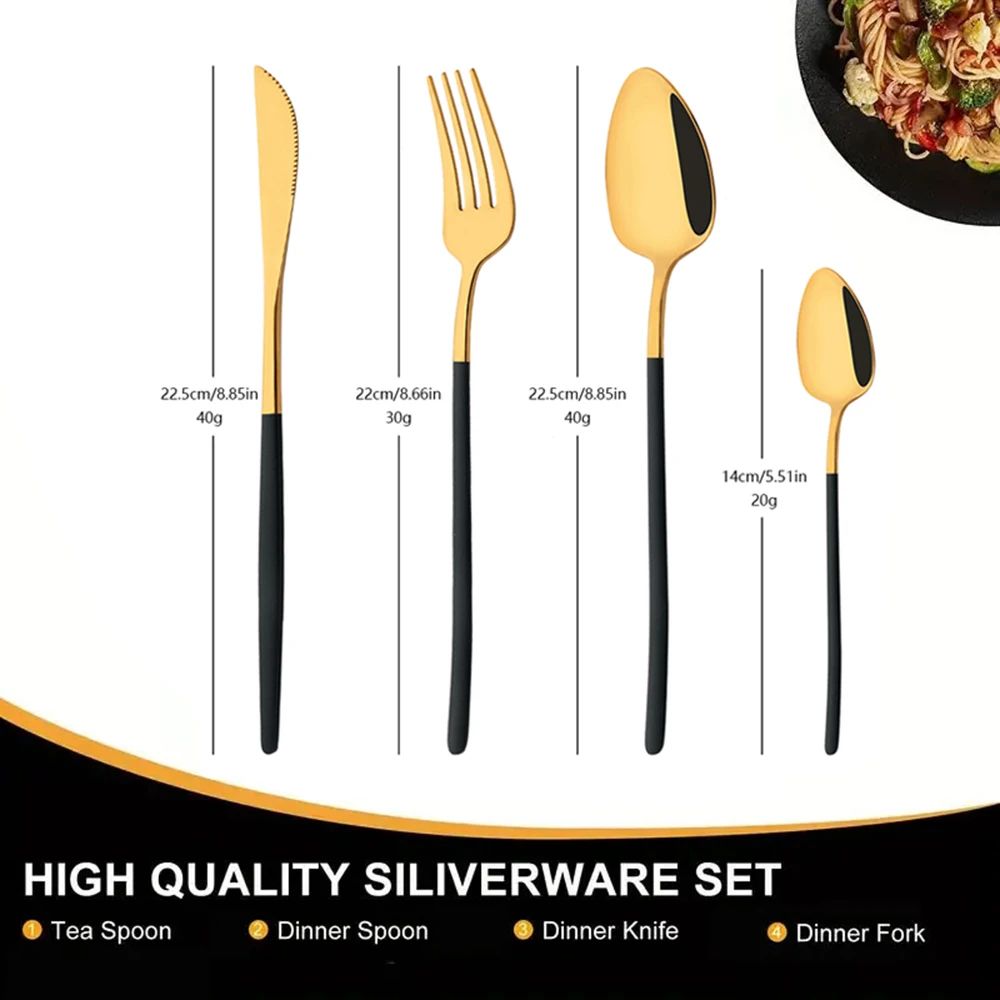 8 Garfos de Jantar Pretos Talheres Aço Inoxidável 18/10 Utensílios de Cozinha Ocidentais Conjunto de Garfos para Restaurante