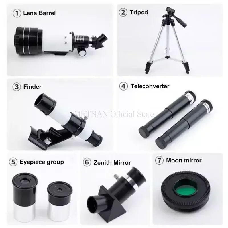 Telescópio Astronômico de Alta Definição e Alta Ampliação, Espelho de Busca de Estrelas Profissional, Suporte Longo com Suporte para Celular