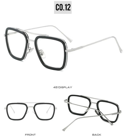 Óculos de Sol da Moda Armação Quadrada Estilo Tony Stark Óculos de Sol Feminino Masculino Quadrado Grife Óculos Retrô Masculino Iron