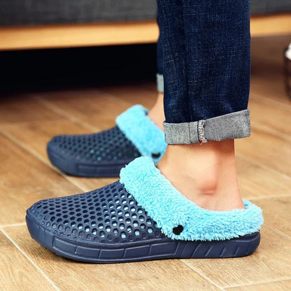 Winter Slippers Men Women Indoor Warm Shoes Non Slip Cotton Pantoffels Casual Clogs Slip on House Floor Slippers for Men