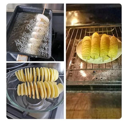 Cortador Espiral de Batata Whirlwind Máquina de Fazer Batata em Torre Fatiador de Vegetais Ferramentas Criativas para Legumes Acessórios de Cozinha Utensílios