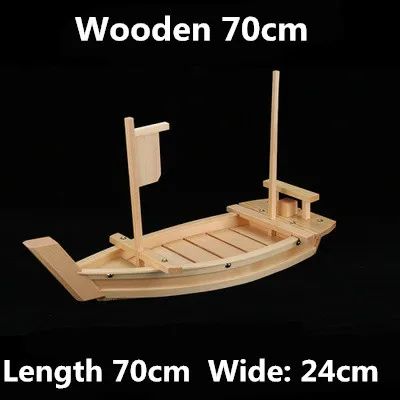 Barcos de Sushi Grande Culinária Japonesa de 40cm a 90cm Bandeja de Sashimi Variado Prato Frio Ferramenta para Frutos do Mar Madeira Restaurante Feito à Mão navio