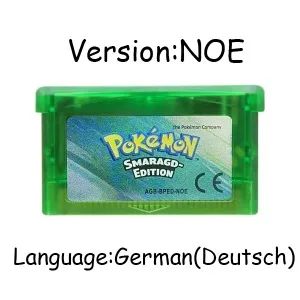 Jogo GBA Série Pokémon Cartucho de Videogame 32 Bits Cartão de Console Pokémon Emerald FireRed LeafGreen Ruby Sapphire Multi-idioma