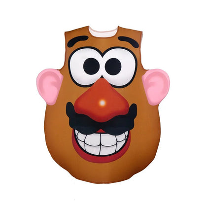 Funny Potato Head Costume Mr. and Mrs. Potato Head Matching Outfit Halloween Cosplay Tunic Couple Carnival Party Disguise Wear