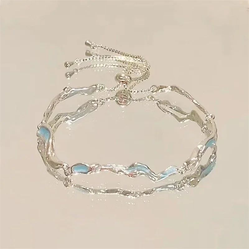 Pulseiras de Flor de Cerejeira de Cristal Rosa Brilhante Para Mulheres Meninas Doces Lua Laço Flores Zircônia Pulseira Festa Estética Joias Egirl
