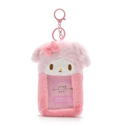 Hello Kitty Plush Card Case Keychain Kuromi Melody Card holder Kawaii Photo Card Display Sleeves Cute Bag Gifts