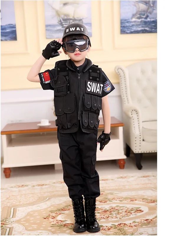2025 Halloween Children Hunting Military Tactical Army Vest Kids Airsoft Gear Combat Armor Uniform Boy Girl Swat Police Outdoor