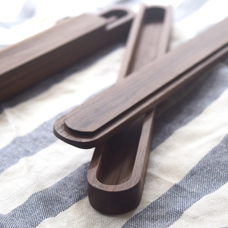 Natural Life Hashi de Madeira de Nogueira Preta estilo Japonês Antiderrapante com Caixa para PRESENTE Elegante Coreano Conjuntos de Hashi