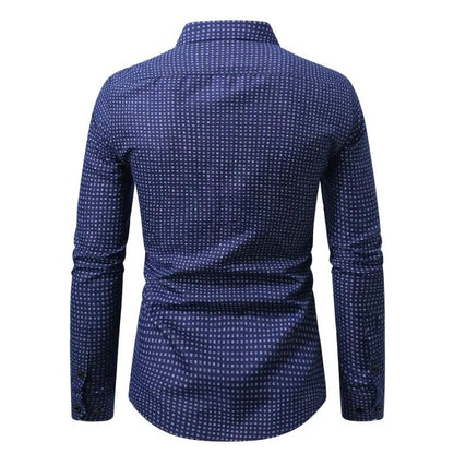 Bolubao Men Shirt Brand New Men's Fashion Polka Dot Long Sleeve Elastic Shirt Four Season Smart Casual Male Shirts