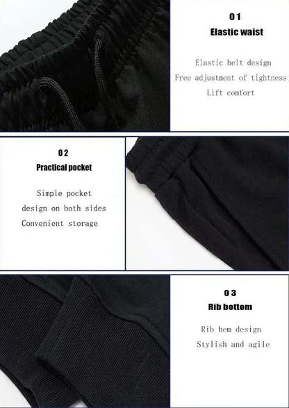 New styles of men's and women's pants for 2025 autumn and winter: sports jogging pants, fitness loose-fitting, printed street pa