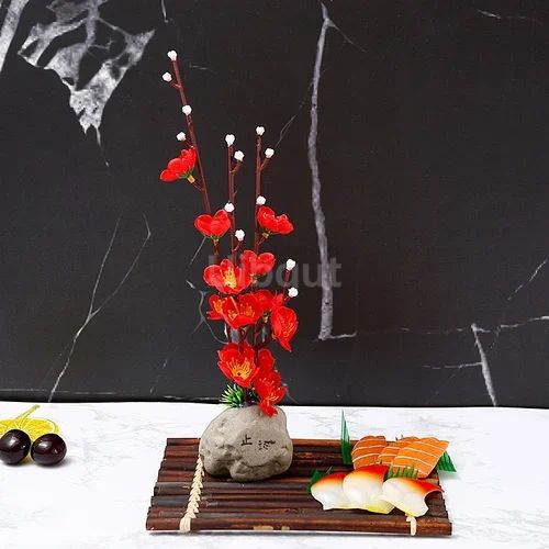 Bandeja de prato para frutos do mar, Barco de Sushi, Plantas de Flores Decorativas, Concepção Artística, Pequeno Ornamento Decorativo, Flor de Pêssego Criativa