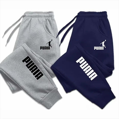 New styles of men's and women's pants for 2025 autumn and winter: sports jogging pants, fitness loose-fitting, printed street pa