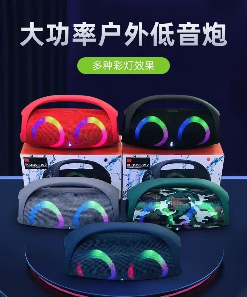 Portable Waterproof 100W High Power Bluetooth Speaker RGB Colorful Light Wireless Subwoofer 360 Stereo Surround TWS FM Boom Box