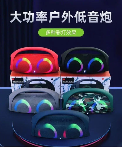 Portable Waterproof 100W High Power Bluetooth Speaker RGB Colorful Light Wireless Subwoofer 360 Stereo Surround TWS FM Boom Box