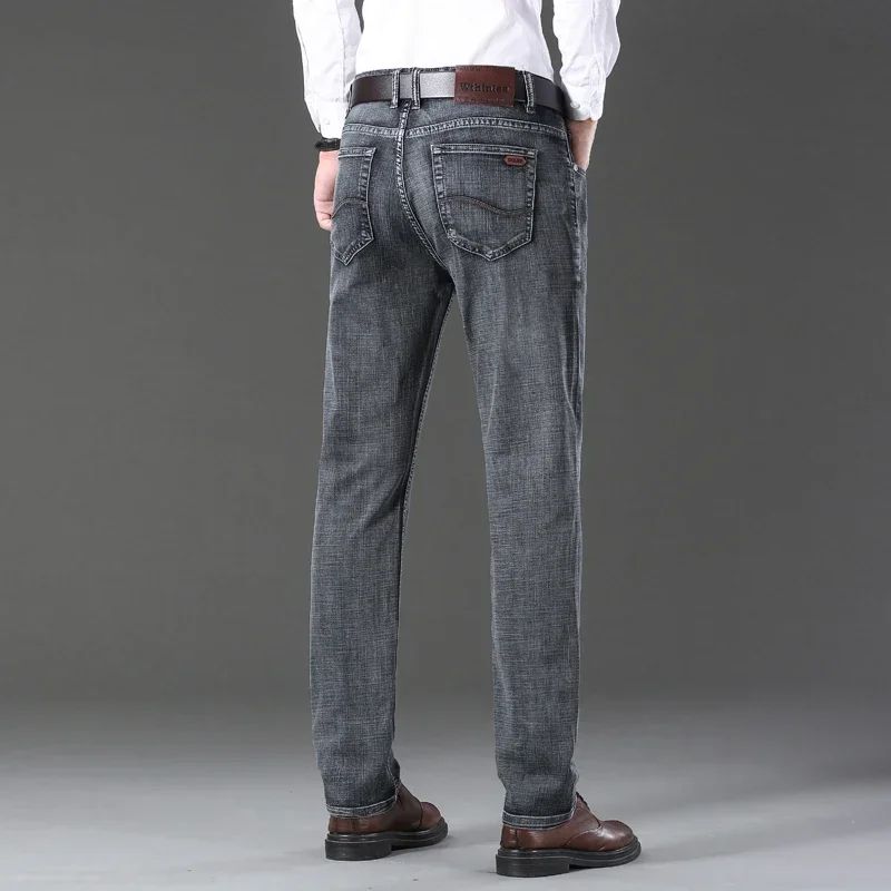 Mens High Quality Jeans Fashion Straight Denim Pants Men Classic Casual Jeans Male Plus Size Denim Trousers Ripped Jeans 28-40