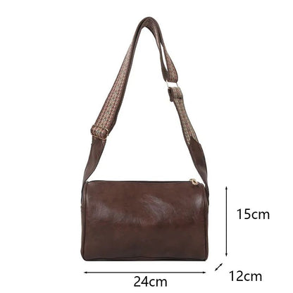 Vintage PU Leather Boston Women Small Handbag and Purse Fashion Designer Crossbody Bag Female Casual Travel Pillow Shoulder Bag