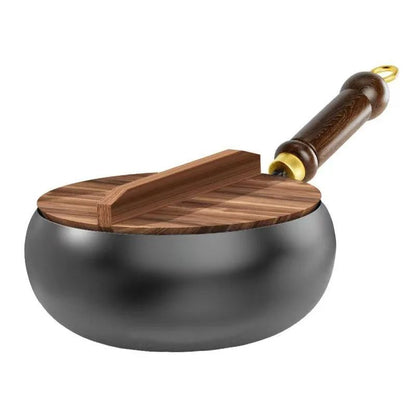 Panela de ferro best-seller, panela de barriga grande, mini wok forjada à mão, mini panela de ferro pequena, wok doméstica sem revestimento e antiaderente