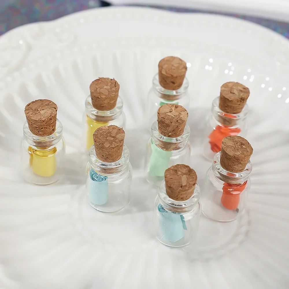 20/10PCS Cork Stopper Glass Bottles DIY Birthday Gift Transparent Empty Message Wishing Bottle Christmas Wedding Party Decor